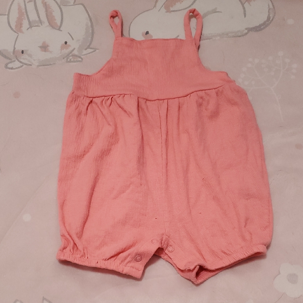Baby Girls Carters Coral Pink Cotton Romper